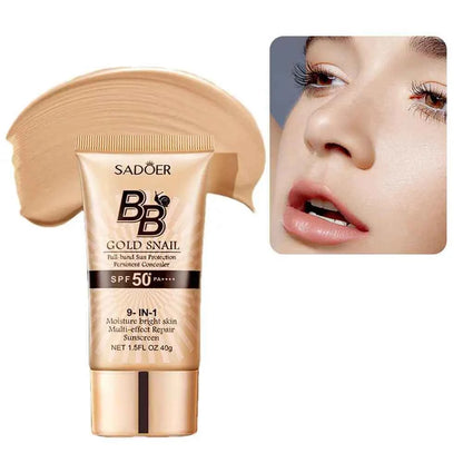 Gold Snail Sunscreen BB Cream Protector Facial Sun Block SPF50 BB Cream Isolation Lotion Concealer Facial Moisturizer
