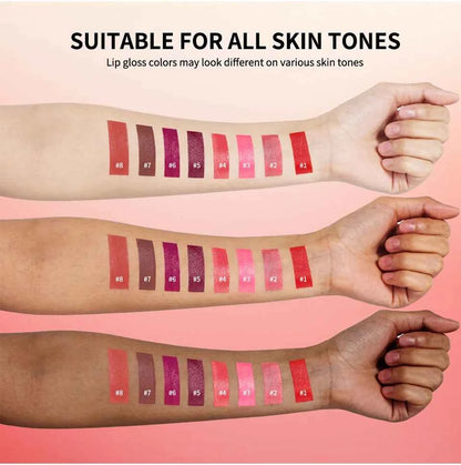 Waterproof Liquid Lipstick 8 Color Vitamin E Makeup Sets Lip Glosses Lip Plumpers Lip Cream Valentine's Day Gifts