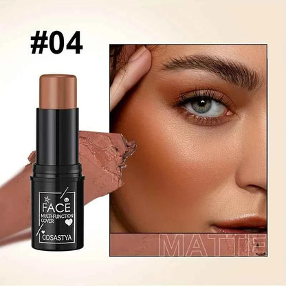 Three-in-one color multi-function waterproof makeup stick natural face multi-function: Blush, Eye Shadow, Bloom, lasting all day