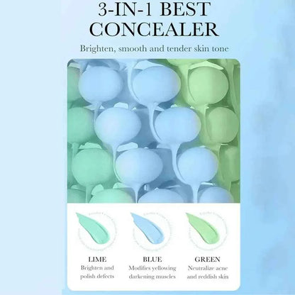 Sadoer Three-Color Isolation and Correction Cream, Contouring and Concealing Cream, Evens Out Skin Tone, Covers Blemishes, and Maintains a Long-Lasting Makeup Effect