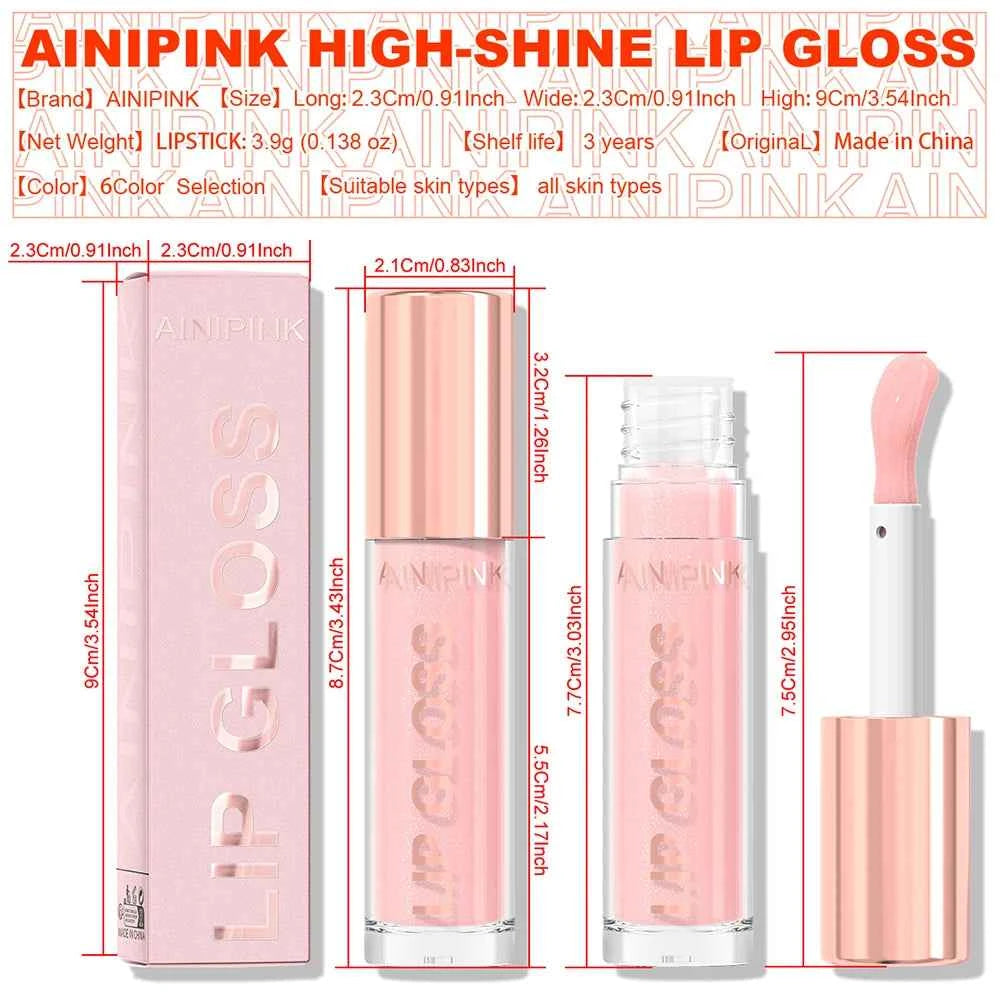 Glitter Lip Gloss Lipstick, Lip Tint Moisturizing Hydrating Long Lasting  Non-Stick Cup Waterproof Nude Lip Plumper High Pigment