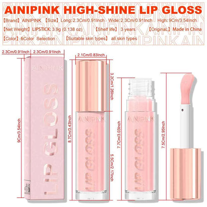 Glitter Lip Gloss Lipstick, Lip Tint Moisturizing Hydrating Long Lasting  Non-Stick Cup Waterproof Nude Lip Plumper High Pigment