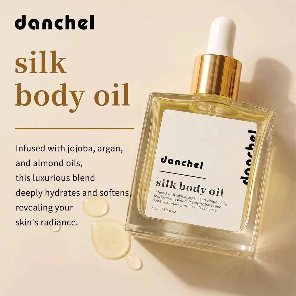 Silk Body Oil Face Body Versatile Care Fast Absorbing Deep Hydration Silky Smooth Brighten Even Tone Firm Skin Silk Body Oil
