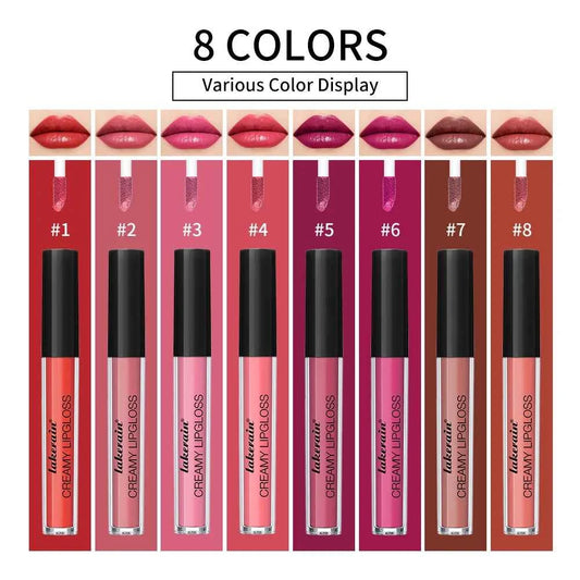 Waterproof Liquid Lipstick 8 Color Vitamin E Makeup Sets Lip Glosses Lip Plumpers Lip Cream Valentine's Day Gifts