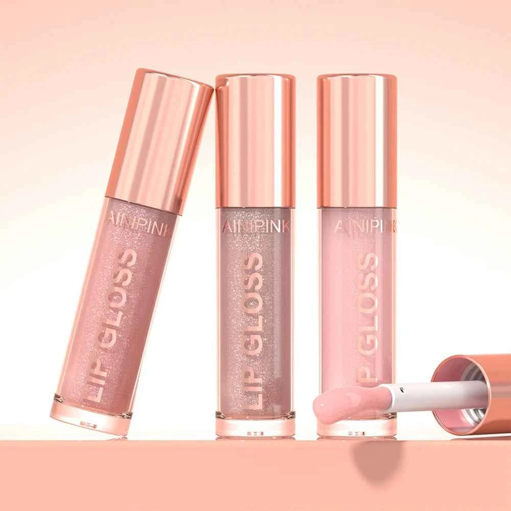 Glitter Lip Gloss Lipstick, Lip Tint Moisturizing Hydrating Long Lasting  Non-Stick Cup Waterproof Nude Lip Plumper High Pigment