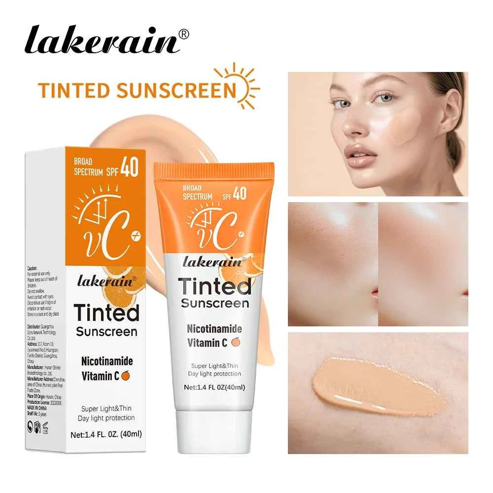 SPF40 Tinted Moisturizing VC Sunscreen Skin Protection Refreshing Makeup Sunscreen Cream UV Anti-aging Resistance Sunscreen