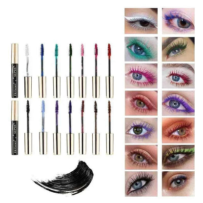 5D Silk Fiber Mascara Lash Color Mascara Waterproof 14 Colors 3D Mascara Eyelash Extension Thick Lengthening Eye Lashes Cosmetic