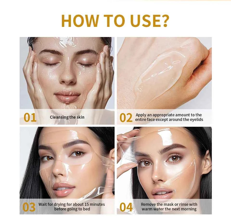 Korean Deep Collagen Mask Peel Off Mask Face Anti Wrinkle Lifting  Skin Care Masks Bio Pack Night Wrapping Woman Overnight Skin